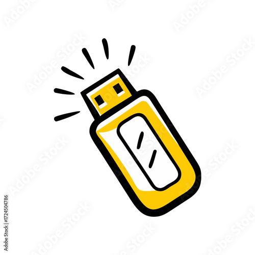 usb stick icon with holographic glow