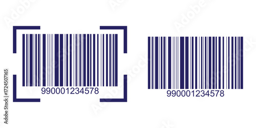 Realistic barcode icon for design. Barcode icon. Vector illustration. Collection of barcode icon for product identification.