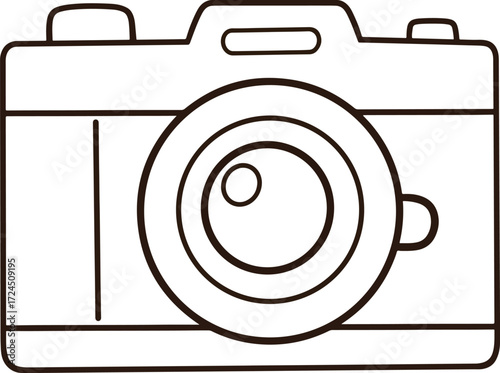 Digital camera black line drawing icon