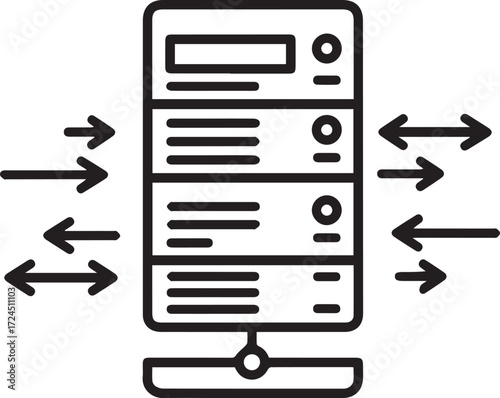 Streamline your data flow with a modern server icon, perfect for illustrating network connections, digital infrastructure, and cutting-edge technology solutions