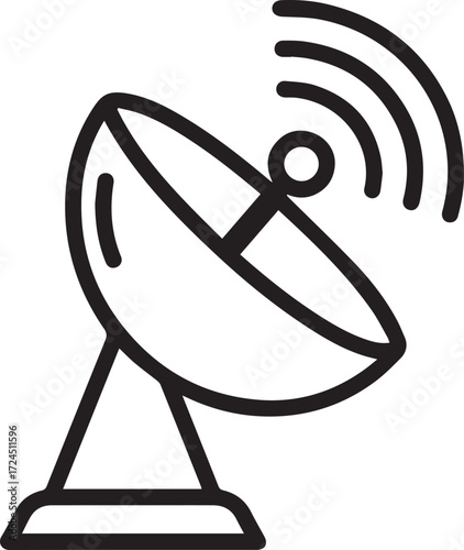 Modern satellite dish icon transmitting data wirelessly, connecting people across the globe with innovative technology and communication solutions