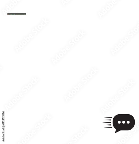 Fast Chat Message Icon Vector. Digital Conversation Bubble with Dots Illustration
