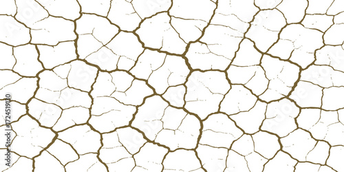Texture of cracked, dry earth on a desert ground reveals a unique pattern of arid soil and mud