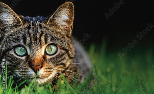 Wallpaper Mural Close-up of a tabby cat in grass Torontodigital.ca