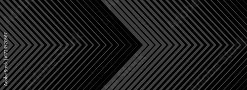 Dark line arrow background. Linear triangle repeated pattern. Striped halftone gradient wallpaper. Thin to thick transition stripe backdrop for poster, cover, banner. Vector masculine sporty design