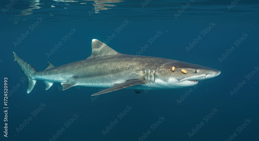 Naklejka premium Grey shark underwater