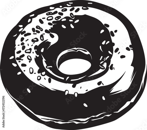 Bagel icon clean simple silhouette