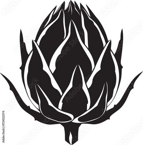 Dragon Fruit icon clean simple silhouette