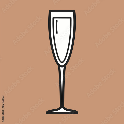 glass of champagne vector illustration