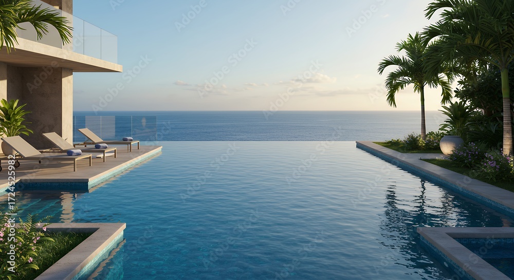 Fototapeta premium Oceanfront swimming pool