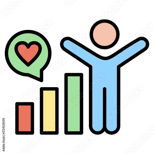 Stress Reduction lineal color icon