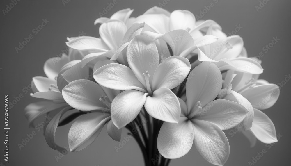 Naklejka premium Elegant Still Life A Study in Texture and Form with White Frangipani