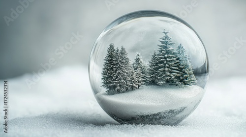 Winter scene in a glass ball