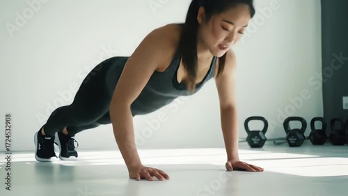 young woman exercising