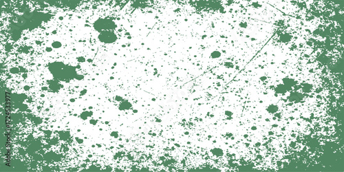 Abstract green watercolor splashes create a vibrant grunge vector pattern background with ink drops