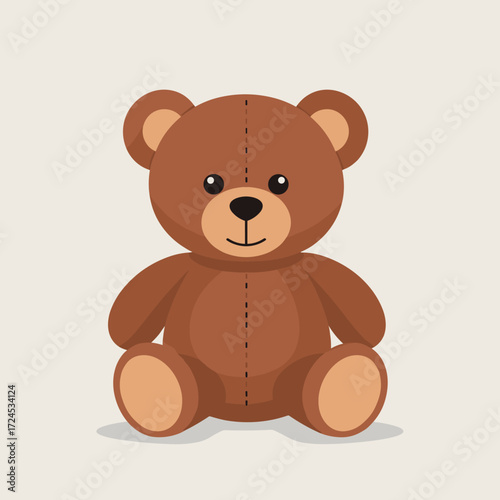 A fluffy brown teddy bear sitting on a plain background. It has two round ears and a stitched nose and mouth. The bear is a classic children's toy and a popular gift.