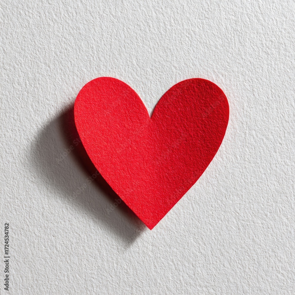 Obraz premium A vibrant red paper heart on a textured surface