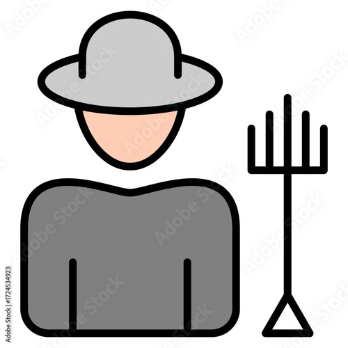 Farmer lineal color icon