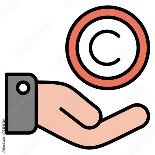 Copyright lineal color icon