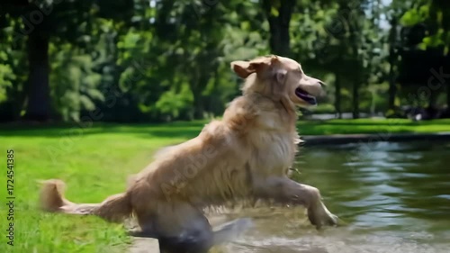 golden retriever running