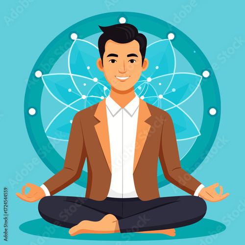 A calm professional meditates, reflecting the integration of mental well-being practices into Modern Professions in Lifestyle & Health, promoting balanced, mindful living