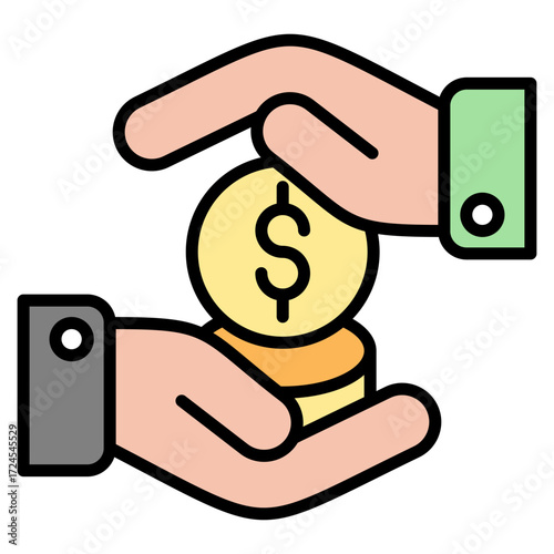 Loan lineal color icon
