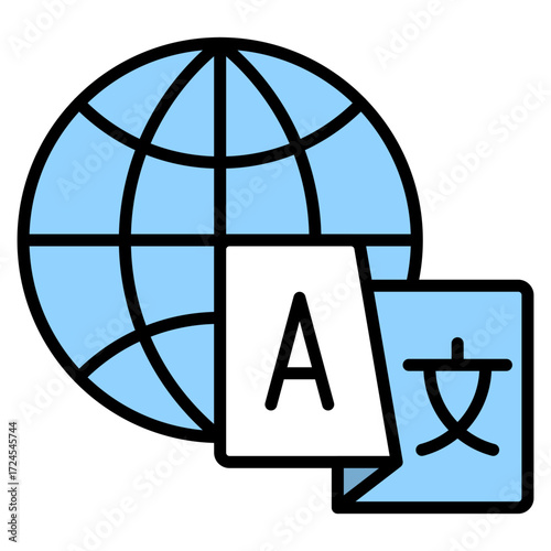 Language lineal color icon