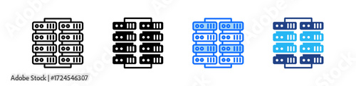 Data Center Icon Set Multiple Style Collection