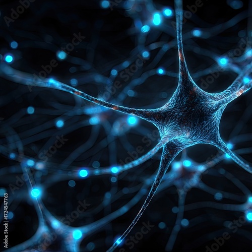 A microscopic view of nerve cells.  Neural network