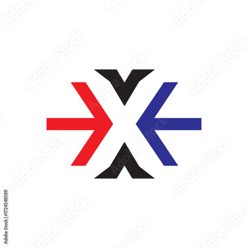 X Arrow abstract logo vector template