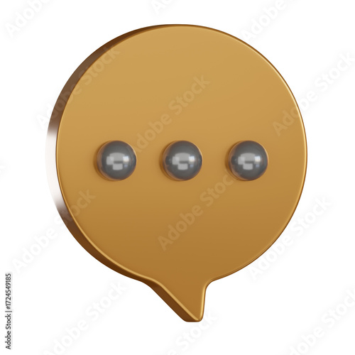 Notification 3d icon bubble with three dot calm tone