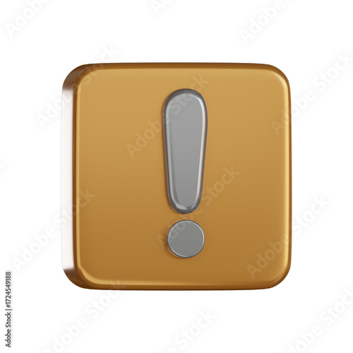 Notification 3d icon for alert sign with exclamation mark