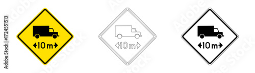 Maximum Length 10 Meters Traffic Sign in Vector Format