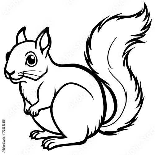 Abstract squirrel outline sketch