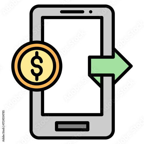 Online Banking lineal color icon
