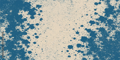 Grunge-textured blue wall with a rusty brown metal pattern