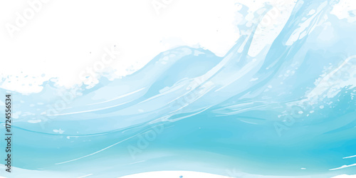 ocean, wave, blue, abstract, watercolor, splash, sea, texture, fluid, motion, design, summer, seascape, creative, art, marine, water, tide, horizon, ripple, foam, surf, digital, bright, vibrant, refre