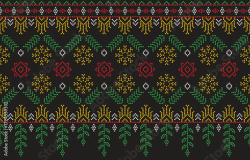 Ethnic Pattern. Ethnic India Bhandhani seamless pattern for embroidery, textile decoration and tile design.
