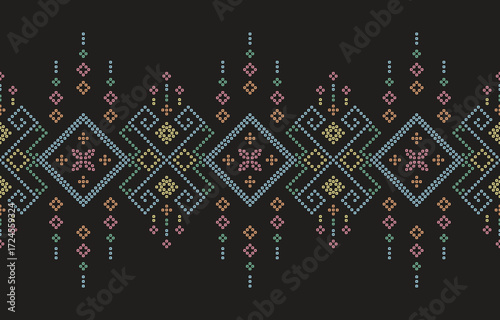 Ethnic Pattern. Ethnic India Bhandhani seamless pattern for embroidery, textile decoration and tile design.