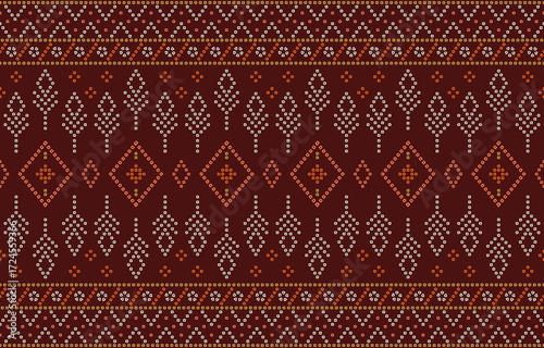 Ethnic Pattern. Ethnic India Bhandhani seamless pattern for embroidery, textile decoration and tile design.