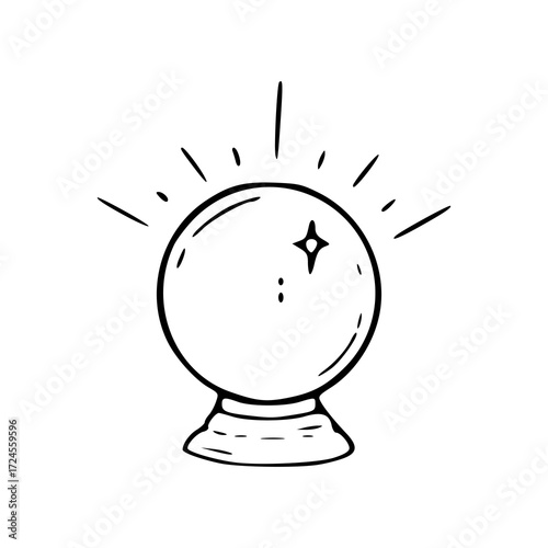 magical crystal ball fortune teller doodle
