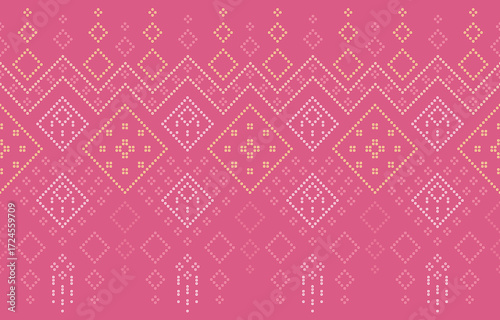 Ethnic Pattern. Ethnic India Bhandhani seamless pattern for embroidery, textile decoration and tile design.