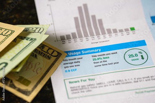 Utility Monthly Bills, High Rising Energy Cost Charges, Billing Statement, Household Family Financial Burden