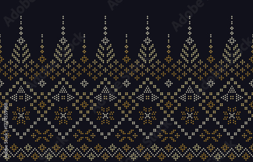 Ethnic Pattern. Ethnic India Bhandhani seamless pattern for embroidery, textile decoration and tile design.