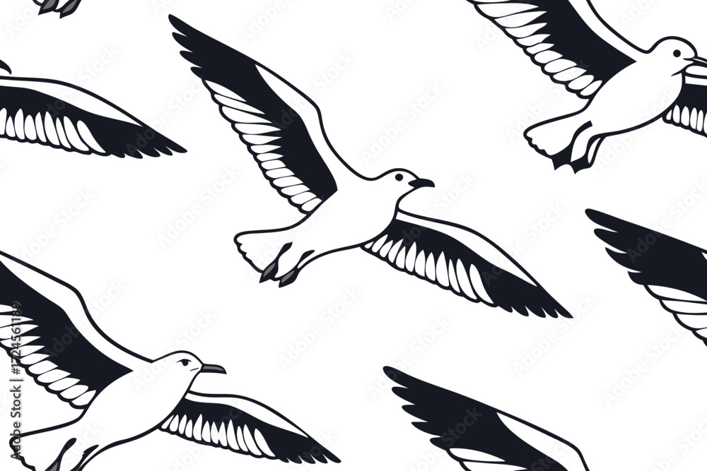 Fototapeta premium set of seagulls