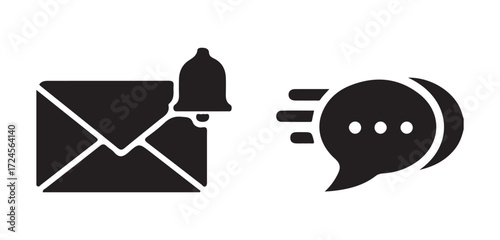 Instant Reply and Fast Response Message Bubble Graphic