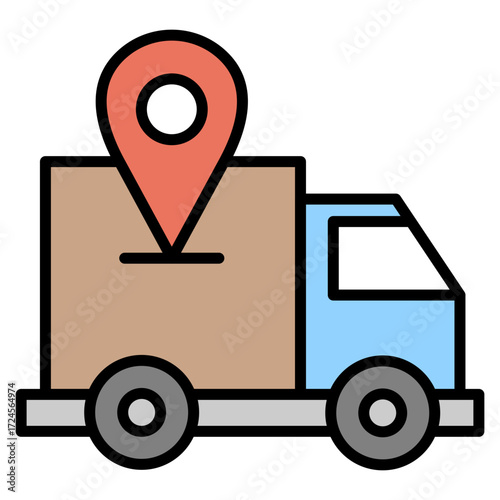 Free Shipping lineal color icon