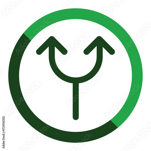 Icon showing a fork in a path with arrows pointing in two directions