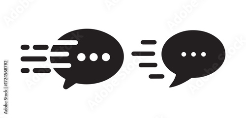 Fast Chat Message Icon Symbol for Digital Communication