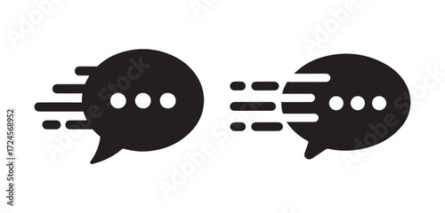 Fast Chat Message Icon Symbol for Digital Communication